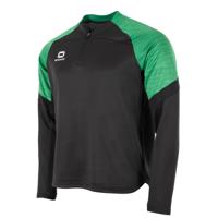 Stanno Bolt Trainingstrui 1/4-Zip Zwart Groen - thumbnail