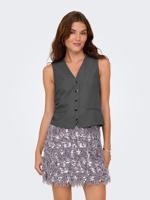 Only Onliris-hattie Waistcoat Tlr Noos Gilets Dark Grey Melange - thumbnail