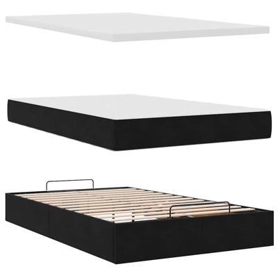 Ottoman bed met matras en LED's 140x190cm fluweel zwart