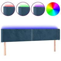 Hoofdbord LED 203x16x78/88 cm fluweel donkerblauw - thumbnail