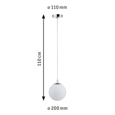 Paulmann Globe 70895 Hanglamp LED E27 20 W Chroom, Satijn
