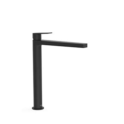 Wastafelmengkraan Tres Project 1-Hendel Uitloop Recht 29 cm Rond Mat Zwart Tres