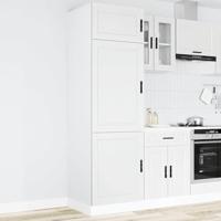 Keukenkast Porto bewerkt hout wit - thumbnail