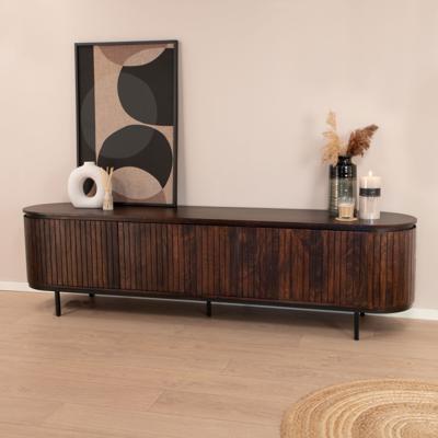 Livingfurn TV-meubel 'Noor' Mangohout, 210cm, kleur Walnoot Livingfurn TV-meubel 'Noor' Mangohout, 210cm, kleur Walnoot