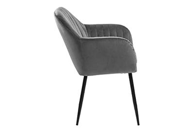 Sohome Eetkamerstoel 'Albin' Velvet, kleur Donkergrijs - thumbnail