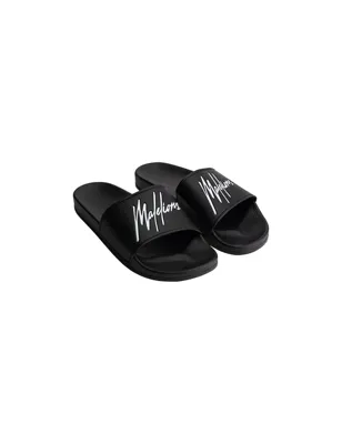 Malelions Signature Slippers Heren Zwart/Wit - Maat 47 - Kleur: Zwart | Soccerfanshop Malelions Signature Slippers Heren Zwart/Wit - Maat 47 - Kleur: Zwart | Soccerfanshop