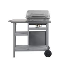 Gasbarbecue met 3-laags zijtafel zwart en zilverkleurig - thumbnail