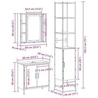 Badkamer Sink Kast Zwart Eiken 60x30x60 cm Bewerkt Hout - thumbnail