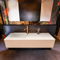 Badkamermeubelset Mondiaz Erin 150 cm met 1 Lade met RIDGE Wastafel Links Linen met 1 kraangat Greeploos Mat Rosee - thumbnail