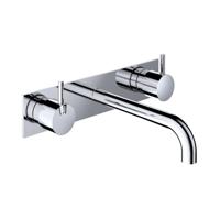 Hotbath Cobber inbouw wastafelkraan met achterplaat en 18cm uitloop verouderd messing CB006TEXT18AB / HBCB005T - thumbnail