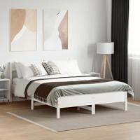 Bedframe zonder matras massief grenenhout wit 135x190 cm - thumbnail