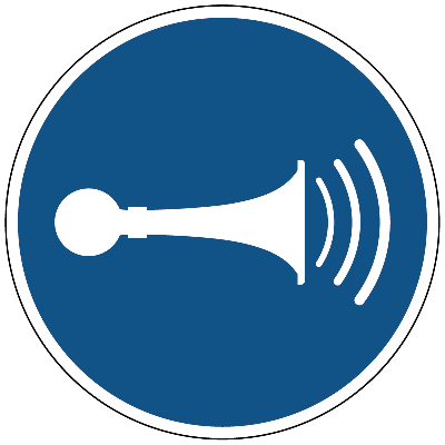 Geluidssignaal geven gebods- Ø 150 mm - Sticker