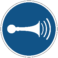 Geluidssignaal geven gebods- Ø 150 mm - Sticker - thumbnail