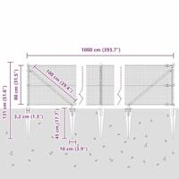 VidaXL Afrasteringspaal zilver 10 x 0,8 m (16 x 16 mm gaas) staal - thumbnail