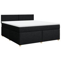Boxspring met matras stof zwart 200x200 cm - thumbnail