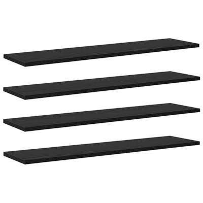 Boekenplank Bord 4 pcs Zwart 80 x 20 x 1,5 cm Bewerkt hout