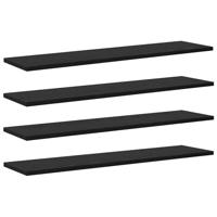 Boekenplank Bord 4 pcs Zwart 80 x 20 x 1,5 cm Bewerkt hout - thumbnail