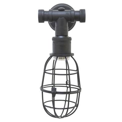 Messing Wandlamp Sandford Antiek Zwart Messing Wandlamp Sandford Antiek Zwart