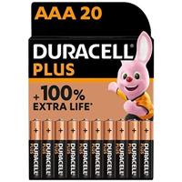 Duracell Plus-AAA CP20 Micro (AAA)-batterijen, alkalinemangaan, 1,5 V, 20 stuks - thumbnail