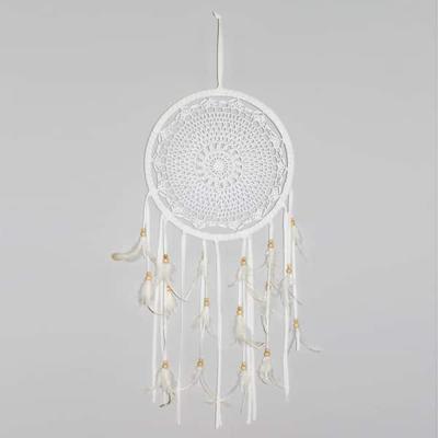 Dromenvanger Wit Suède met Veren (85 x 32 x 1 cm)