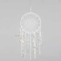 Dromenvanger Wit Suède met Veren (85 x 32 x 1 cm) - thumbnail