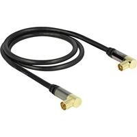Delock Antenne, Satelliet Aansluitkabel [1x Antennestekker 75 Ω - 1x Antennebus 75 Ω] 1.00 m 85 dB Vergulde steekcontacten Zwart - thumbnail