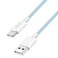 Logilink USB 2.0 Type-C aansluitkabel, C (stekker) naar A (stekker) met nylon mantel, 60 W, blauw, 0,5 m - thumbnail