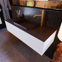 Badkamermeubelset Mondiaz Erin 120 cm met 1 Lade met RIDGE Wastafel Midden Urban met 1 kraangat Greeploos Mat Cale - thumbnail