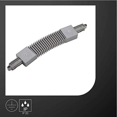 SLV 143112 230V-railsysteemcomponenten Flexverbinder 1-fasig Zilver-grijs SLV 143112 230V-railsysteemcomponenten Flexverbinder 1-fasig Zilver-grijs