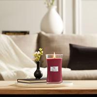 WoodWick Geurkaars Large Wild Berry & Beets - 18 cm / ø 10 cm - Geurkaars in Glas - Houten Lont - thumbnail