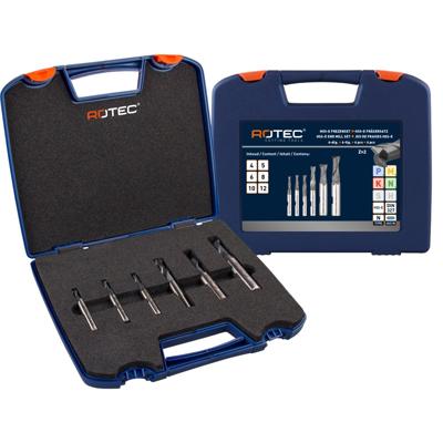 Rotec HSS-E spieb.frezenset '600C', gec.ø4-12 DIN 327, 2-snijders, 6-dlg. set in ABS-cassette - 600.9412C