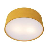 QAZQA Moderne plafondlamp oker 30 cm met gouden binnenkant - Drum - thumbnail
