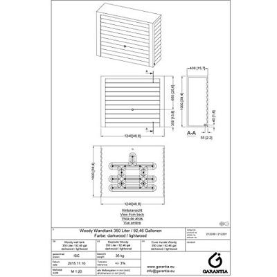 Garantia Woody regenton 350 liter lichtbruin Garantia Woody regenton 350 liter lichtbruin