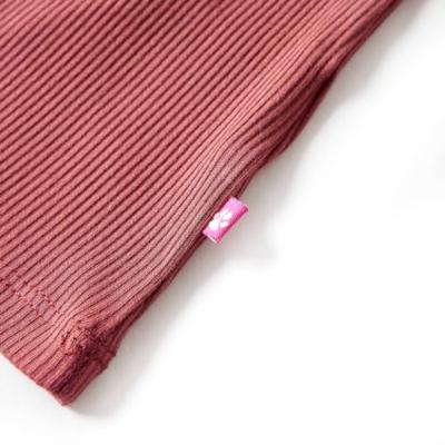 Kindershirt met lange mouwen en lage col 116 roodbruin Kindershirt met lange mouwen en lage col 116 roodbruin