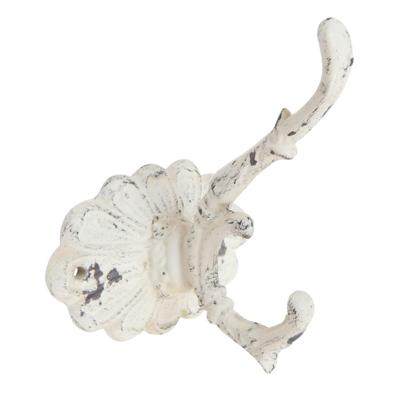 Clayre & Eef Wandhaak 10x10x13 cm Wit Ijzer Rechthoek Kapstok