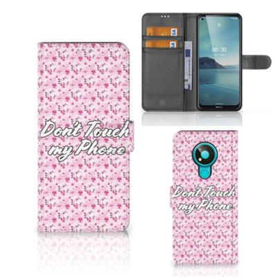 Nokia 3.4 Portemonnee Hoesje Flowers Pink DTMP Nokia 3.4 Portemonnee Hoesje Flowers Pink DTMP