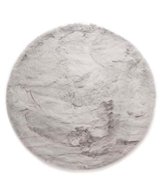 Tapeso Fluffy vloerkleed rond - Comfy Deluxe lichtgrijs - 80 cm rond