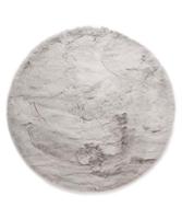 Tapeso Fluffy vloerkleed rond - Comfy Deluxe lichtgrijs - 80 cm rond - thumbnail