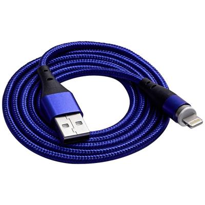 Akyga AK-USB-42 USB-kabel USB-A stekker, USB-C stekker 1.00 m Blauw Magnetische stekker