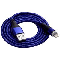 Akyga AK-USB-42 USB-kabel USB-A stekker, USB-C stekker 1.00 m Blauw Magnetische stekker - thumbnail