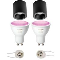 Philips Hue Opbouwspot Set GU10 - Mat Zwart Ø90mm - White and Color Ambiance Bluetooth - thumbnail