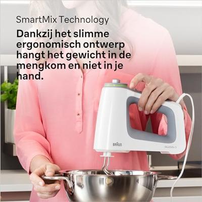 Braun HM5107WH MultiMix 5 Handmixer 750W Wit/Grijs