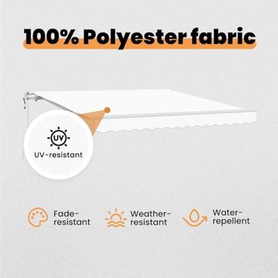 VidaXL Inklapbaar zonnescherm wit 300 x 250 cm stof VidaXL Inklapbaar zonnescherm wit 300 x 250 cm stof