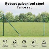 VidaXL Afrasteringspaal groen 10 x 1,2 m (19 x 19 mm gaas) - thumbnail