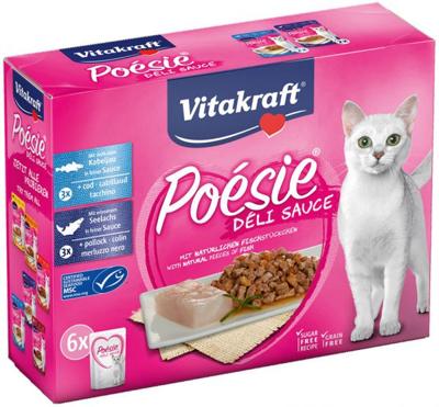 Vitakraft Poésie Délice met vis natvoer kat multipack (6 x 85 g) 3 verpakkingen (18 x 85 g)