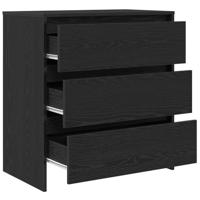 Dressoir 70x41x75 cm bewerkt hout zwart eikenkleur - thumbnail