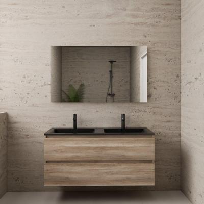 Badmeubel Boss & Wessing Paris 120 cm Mat Zwart Wastafel Compleet Canyon Oak Boss & Wessing