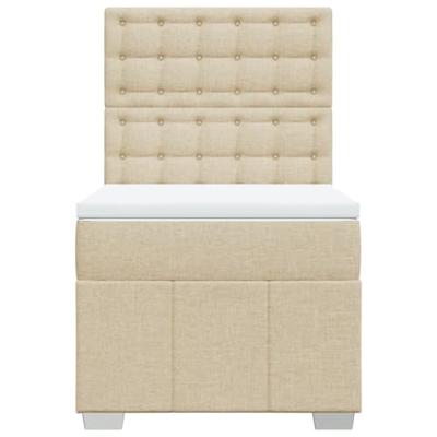 Boxspring met matras stof crèmekleurig 90x200 cm