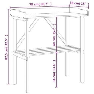 Plantentafel met schap 78x38x82,5 cm vurenhout bruin - thumbnail