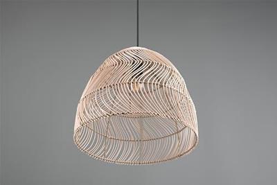 Trio HanglampRike zwart met rotan vlechtwerk - R31131036